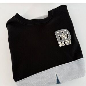 Disney Spirit Jersey Walt Disney World Castle Fireworks Fleece Top Black Grey L